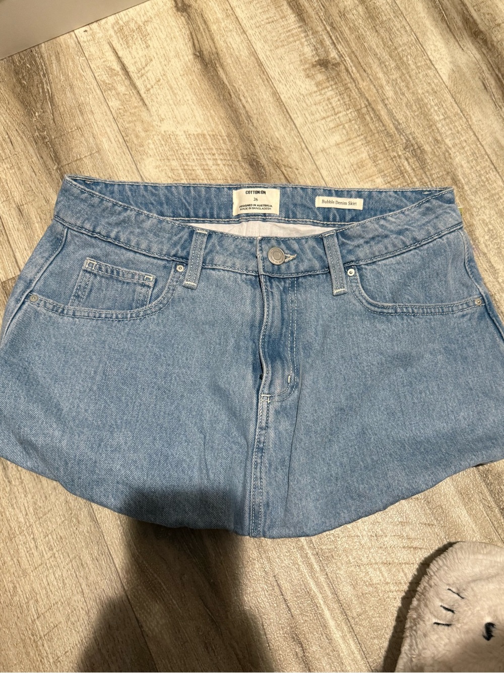 Cotton On Light Blue Bubble Denim Mini Skirt